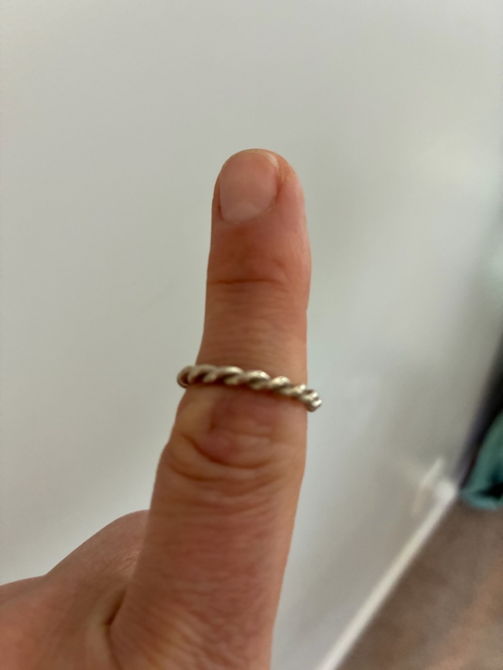 Sterling Silver Twisted Rope Stackable Ring - Silver